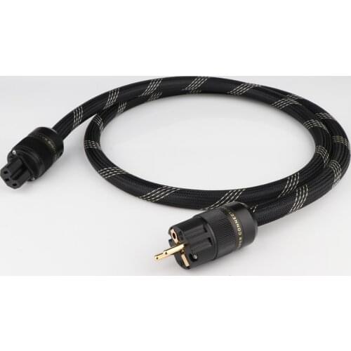 Hi-end 4N OFC copper schuko power cord hifi audio EU version AC power cable with gold plated power connector plug