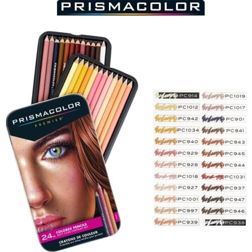 US imports Sanford PRISMACOLOR soft core Portrait 24 colors skin color art oily pencil Crayon de couleur pour étudiants Peau