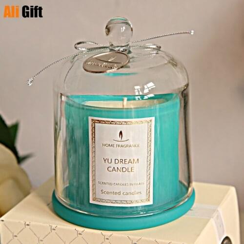 Creative Scented Birthday Weddings Candles Love Flameless Candles Glass Holder Cake Aromatherapy Wedding Centerpieces Decoration