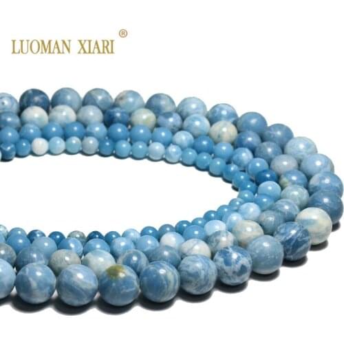 AAA Natural Stone beads Round Blue Sky Stone Beads For Jewelry Making for Beadwork DIY Material 4/ 6/8/10/12 mm Strand 15.5