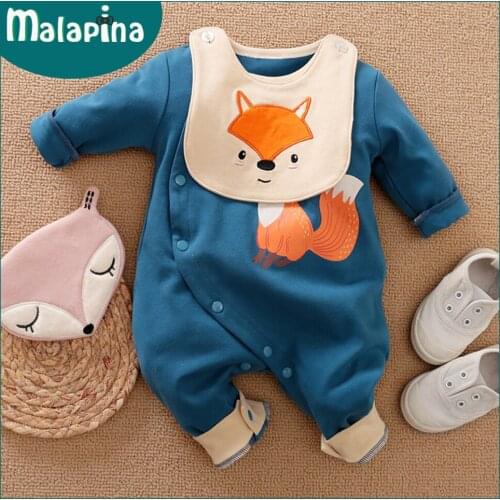 Malapina Newborn Baby Boy Girl Long Sleeves Romper Clothes Onesie Jumpsuit Overalls Infant Cotton Outfit Toddler Casual Costume