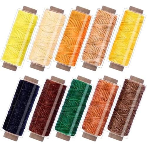 Nonvor 550 Yards Leather Sewing Waxed Thread - 150D 55Yards Per Spool Stitching Thread for Leather Craft DIY, Bookbinding