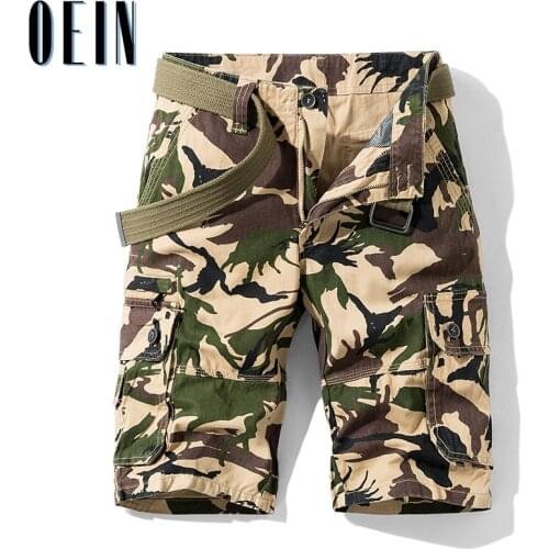 OEIN Men Summer Camouflage Shorts New Casual Vintage Classic Pockets Loose Cargo Shorts Mens Outwear Fashion 100% Cotton Shorts