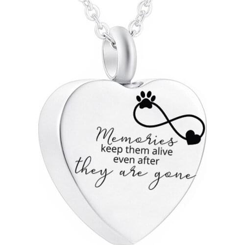 Cremation Jewelry Stainless Steel Urn Necklace For Cremation Funeral Heart-Shaped Ashes Memorial Pendant With Filling Kit