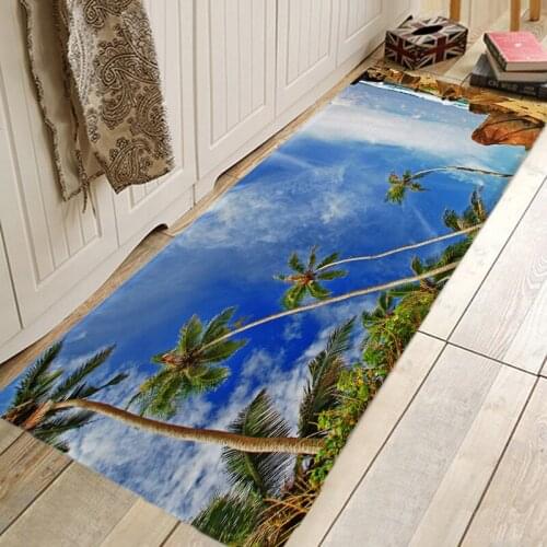 Printed 3D Bathroom Kitchen Carpet Hallway Doormat Anti-Slip Carpet Absorb Water Kitchen Mat Bath Mat Scenic Pattern Floor Rug