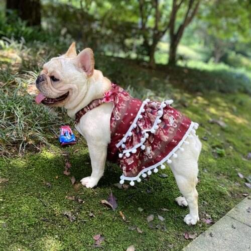 French Bulldog Dog Dress Summer Pug Clothes Poodle Schnauzer Welsh Corgi Shiba Inu Dog Clothing Dresses Dropship Pet Costume