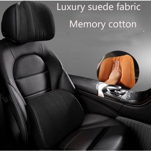 Upgrade Design for Maybach S Class Neck Pillows Supre Soft Memory Foam Neck Headrest Quality Suede Car Neck Pillow