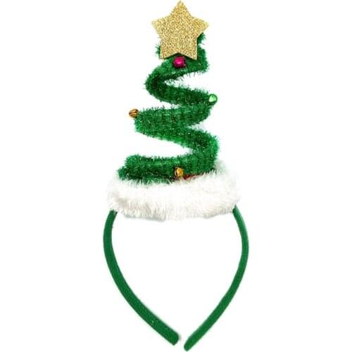Christmas Tree Hair Bands Springy Coil Headband Novelty Holiday Party Favors