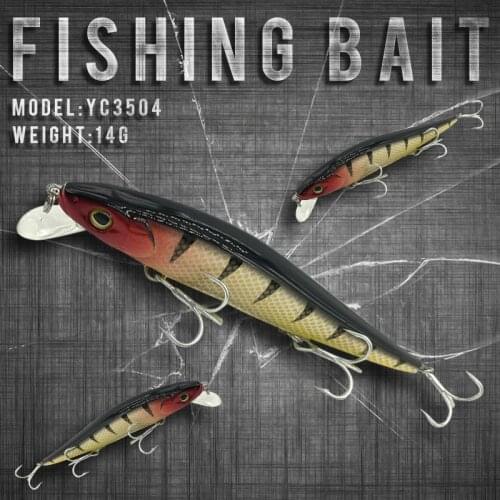 Fishing Lure 110mm/14.5g 0-1.0m Floating Super Minnow Three Hooks Crankbait Long Shot Hard Bait Fishing Hard Bait