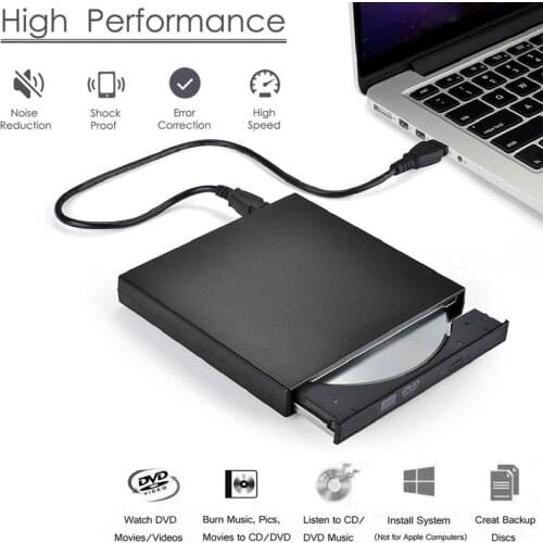 Slim External DVD RW CD Writer Drive Burner Reader Player Optical Drives USB 2.0 CD/DVD-ROM CD-RW For Laptop PC Chassis DVD