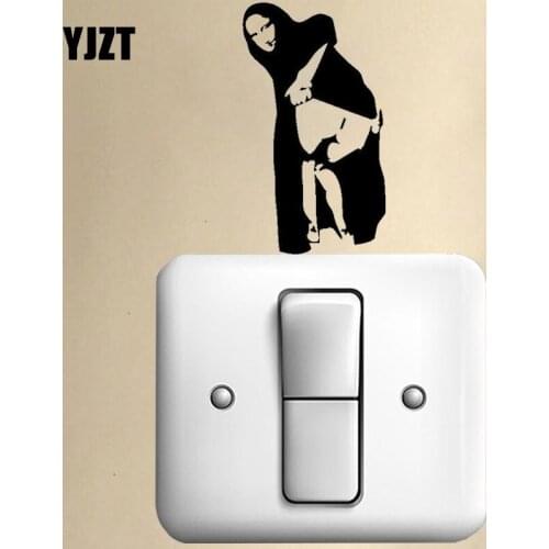 YJZT Sexy Girl Flashing Her Butt Fashion Decor Vinyl Wall Decals Home Light Switch Stickers 8SS-2500