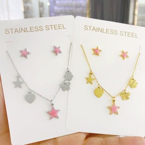 Gold Color Star Party Womens Pendant Necklace Fashion Female Choker Necklaces Jewelry Simple Ladies Pentagon-Star Jewelry Gifts