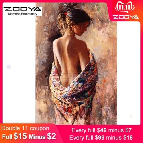 ZOOYA Diamond Embroidery DIY Diamond Painting Color Women Sexy Back Diamond Painting Cross Stitch Rhinestone Decoration CJ757