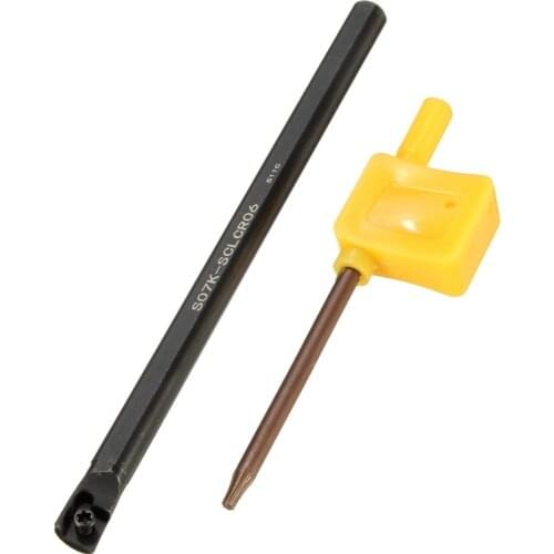1pcs S07K-SCLCR06 7x125mm High Clamping Strength Lathe Tool cutter Lathe Boring Bar Turning Tool Holder + Wrench for CCMT0602