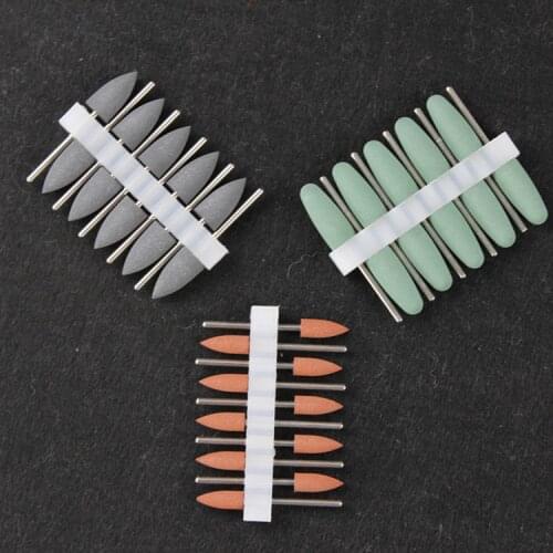 10pcs/set Dental materials Silicone Rubber Dental Resin Base Hidden Denture Polishing Burs Polisher grinding head