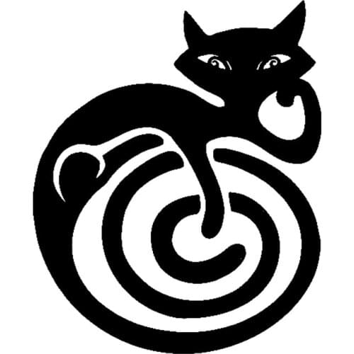 12.6cm*15.4cm Cartoon Cat Fashion Car-Styling Car Sticker Vinyl Black/Silver S3-5775