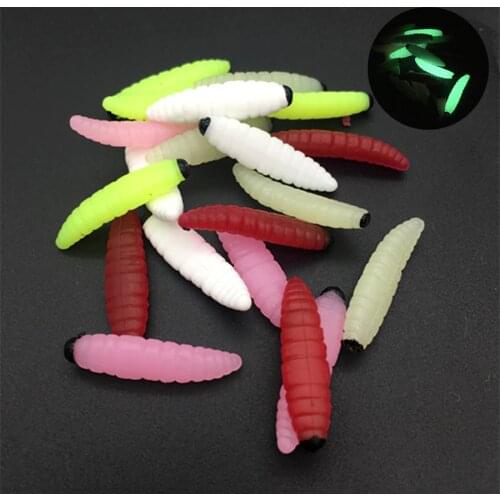 20Pcs*0.5g Fishing Grub Soft Lure Bass Wobblers Worms Maggot Trout Fishing Bait Isca Artificial Carp Fishing Accessories Pesca