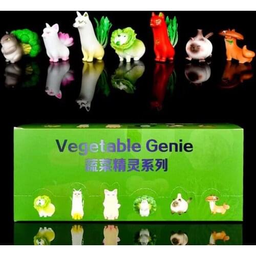 7pcs/set Japn Anime Vegetables Fairy Kawaii Doll Action Figures Vegetable Dog Cymbidium Garlic Cat Shiitake Beaver Collection