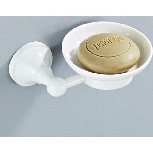 White simplified brass soap dish rack baking white paint ceramic dish rack bathroom hangers