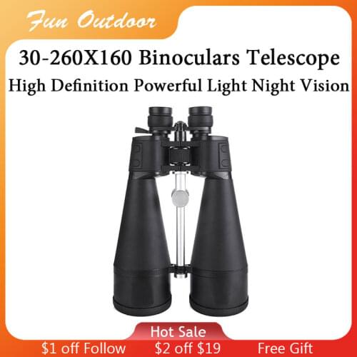 30-260X160Binoculars Telescope High-End High Definition Powerful Light Night Vision 80 Caliber Optical Glass for Camping Hiking