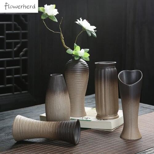 Large Ceramic Vase Handmade DIY European Coarse Pottery Flower Vase Flower Inserts Home Decoration Crafts Living Room Decoration
