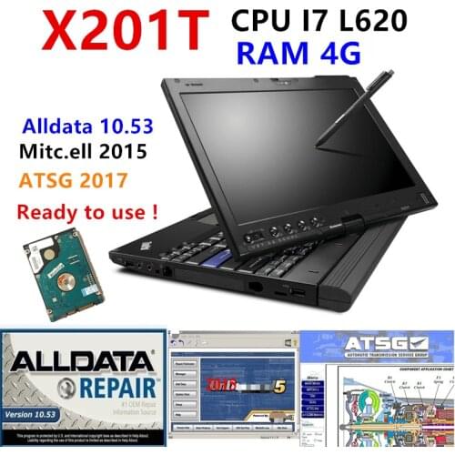 2021 hot All data 10.53 auto repair software Alldata with mit//chell 2015 ATSG 2017 Software in X201T I7 4G Laptop touch screen