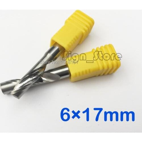 2pcs 6*17MM- Import Single Flute Aluminum Milling Cutter for Metal, End Milling Tools Carbide in Metal Cutting Router Bits