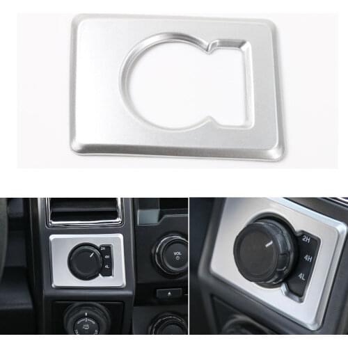 Car Interior ABS 3Color Four Wheel Drive Switch Knob Cover Trim Frame Decoration Fit For Ford F150 2015+ Car Styling Accessories