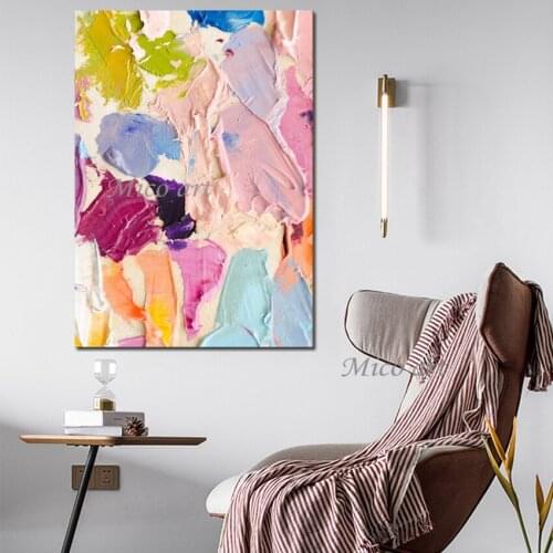 High Quality Multicolor Color Splicing Oil Painting 100%Handpainted Picture Canvas Rich In Color Hand-painted Wall Art No Framed