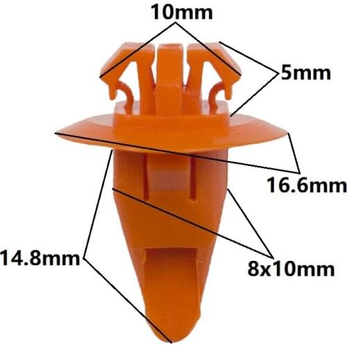KE LI MI Automotive Orange Fastener Rivets For Toyota fender lined leaf board retaining clips