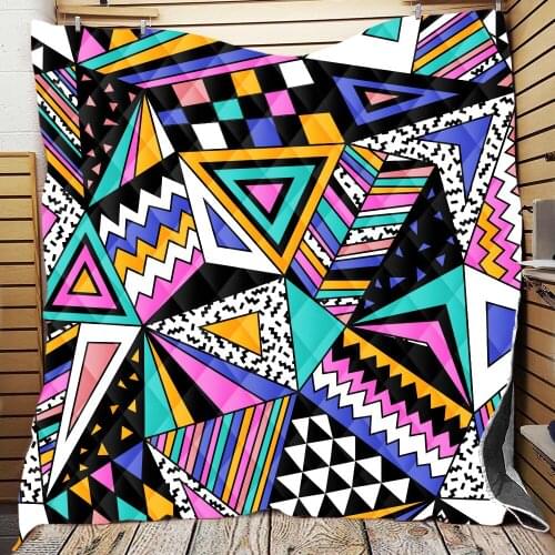 Colorful Geometric Printed Quilted Quilt Child Bed Quilt Throw Blankets Home Textile badkamer accessoires T609