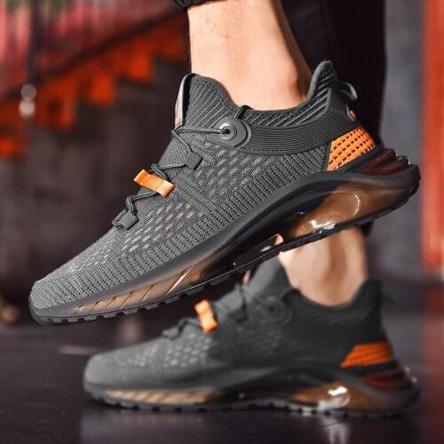 Ｍen Sneakers Fashion Tide Walking Running Casual Shoes Breathable Non-Slip Shock-Absorbant Platform Flats Chaussure Homme