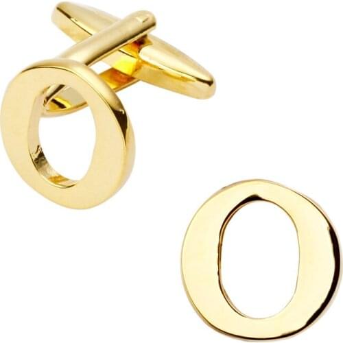 New high quality brass plated letters O Cufflinks Mens Jewelry shirt cuff Cufflinks twins English letters
