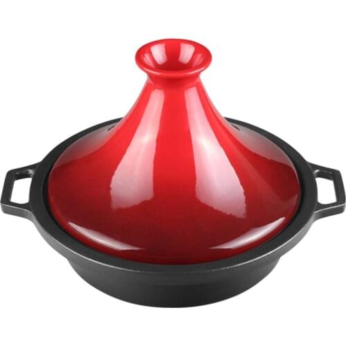 Thickened Japanese-style chafing dish household cast iron ceramics soup pots with lid thicken anti-rust kitchen cookware