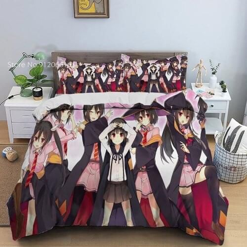 Anime Konosuba bedclothes Witch Soft Quilt Cover God’s Blessing on this Wonderful World Home Textiles 3d print Pillowcases