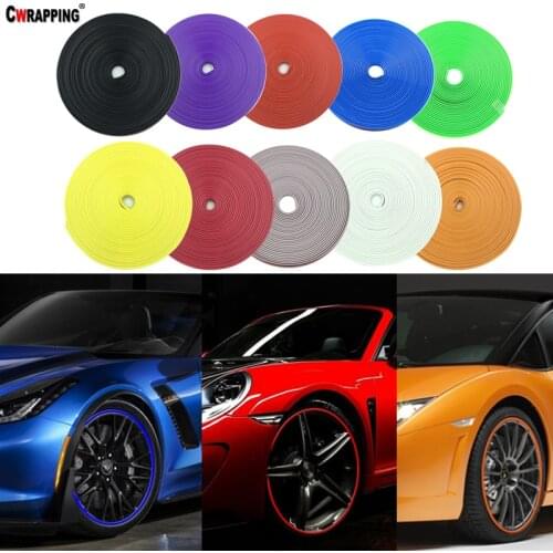 8M Car Wheel Protector Hub Sticker Strips Auto Rim/Tire Guard Modification Rubber Anti Scraping Car Decorative Car-styling