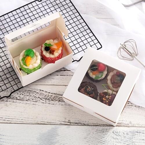 Baking Transparent Window Cake Paper Cup Box with Removable Tray Suitable for Birthday Party Picnic Food Kitchen Accessories