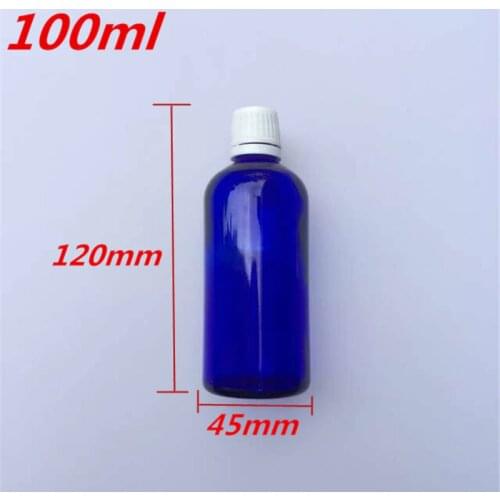 10 pcs 45x120 mm Dark Blue Glass Bottles With White Plastic Cap&Plugs DIY 100 ml Empty Essential Oil Glass Bottles