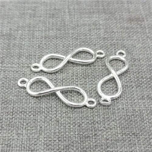 10 Pieces 925 Sterling Silver Infinity Connector Charms for Bracelet Necklace
