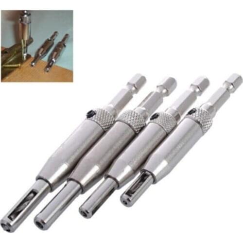 Hexagonal Bit Self Centering Drill Bit Door Lock Hinge Drill 4PC Woodworking Drill Wood Hole Punch Power Tool Accessories