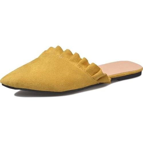 Summer Slippers Shoes Women 2020 Casual laciness closed toe Solid color Flops Flat Slides