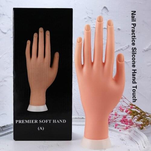 Silicone Flexible Soft Plastic Hand Female Model Display Hands For Manicure Training False Nail Display Model Manicure Tools