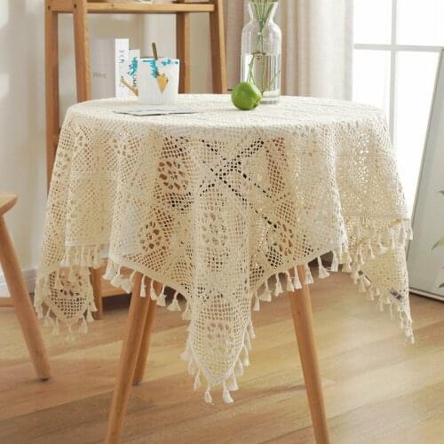 Classical American hollow tablecloth Japanese style crocheted tablecloth fabric decoration round table cover