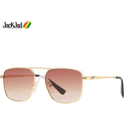 JackJad 2021 Fashion Cool Metal Pilot Style Gradient Sunglasses Men Women Vintage Brand Design Sun Glasses Oculos De Sol 7182