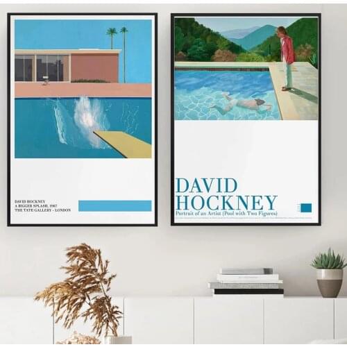 Modern Oil Painting Blue Prints Exhibition Vintage Canvas Poster Abstract Artwork Paintings Posters Wall Art Prints Home Decor