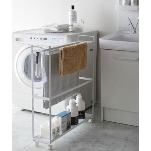 Storage rack with pulley, kitchen storage rack gap finishing, movable cart falling rack, bathroom storage rack