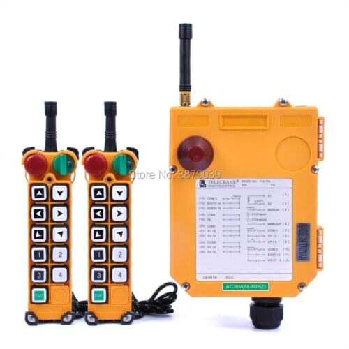 TELECRANE F24-10S (2 Transmitters+1 Receiver) Industrial Wireless Radio Single Speed 10 Buttons Remote Control for Crane
