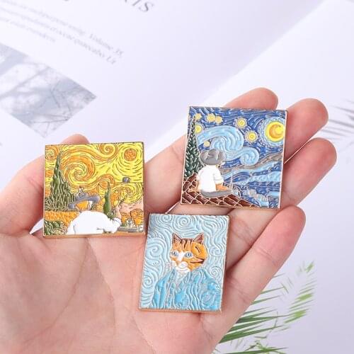 DZ2385 Art Oil Painting Collection Enamel Lapel Pin Badge Pins for Clothes backpacks Decoration Jewelry Accessories Gifts