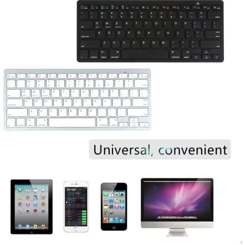 Whole Sale 1PC Wireless Bluetooth 3.0 Keyboard for Tablet Laptop Smartphone for IOS Windows Android System Silver and Black