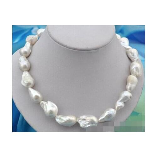 18" baroque white reborn keshi pearl necklace